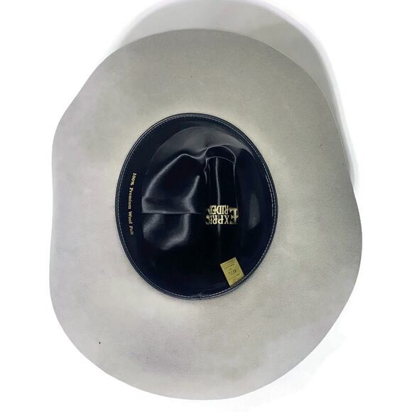 Express Riders Cowboy Hat Men's Size 6 7/8 Gray 100% Premium Wool Felt - Picture 11 of 14